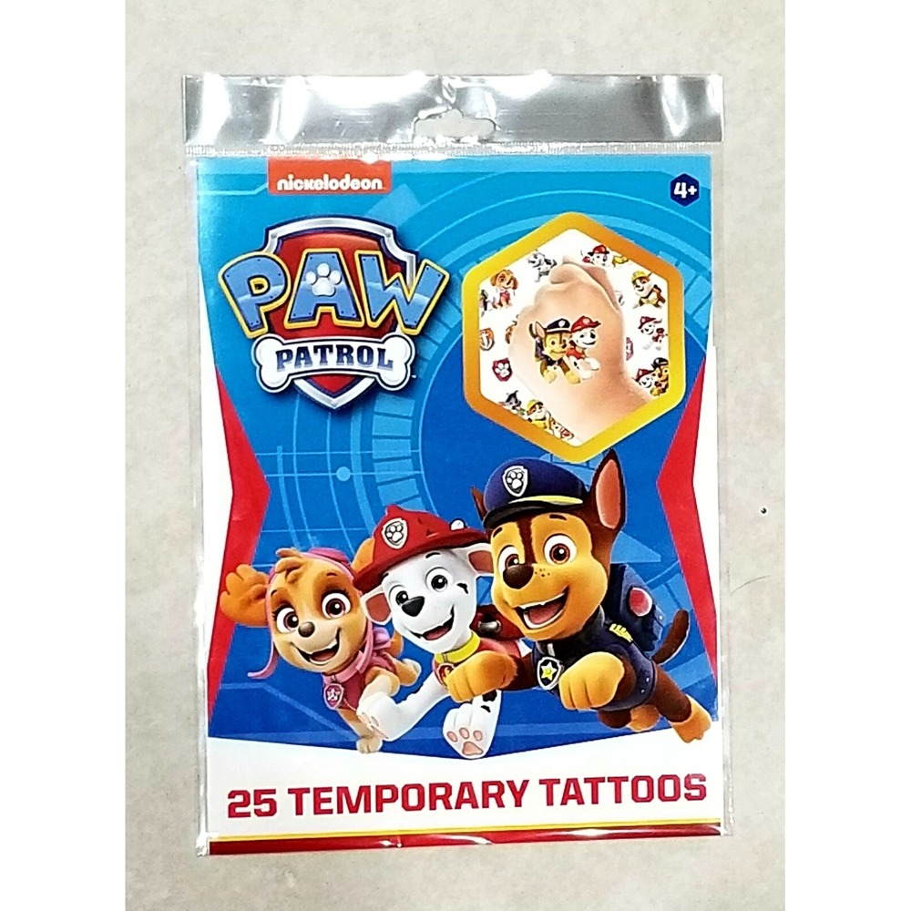 Paw Patrol Temporary Tattoos 25 Count Party Favors Gift Present Fun Dogs